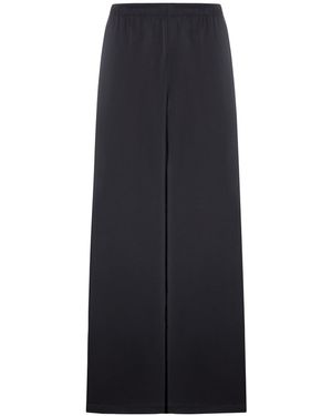 Courreges Satin Wide Train Trousers - Blue