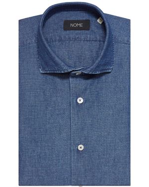 Nome X Xacus Camicia in lino - Blu