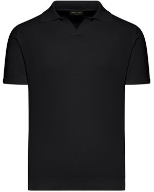 Roberto Collina Polo in cotone a manica corta - Nero