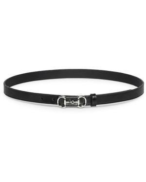 Gucci Cintura sottile con fibbia horsebit - Bianco