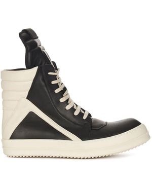 Rick Owens Geobaskets In Calfskin Leather - Black