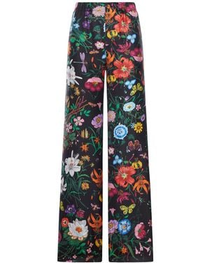 Gucci Printed Silk Twill Pants - White