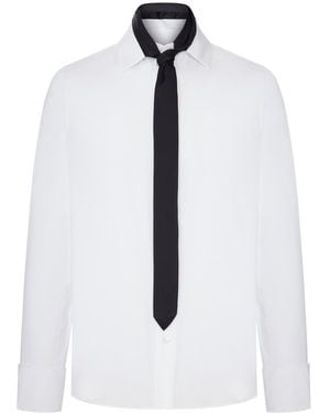 Sacai Cotton-Blend Shirt With Integrated Tie - White
