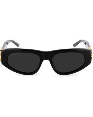 Balenciaga Occhiali da sole dynasty d-frame in acetato e finiture dorate - Nero