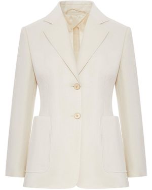 Max Mara Single-Breasted Volonta Jacket - White