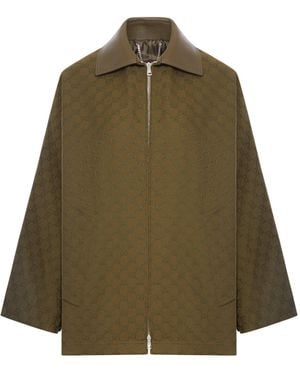 Gucci Giacca con zip in tessuto gg - Verde