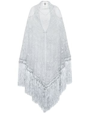 Chiara Is Cupro And Silk Rosa Cape Shawl - White