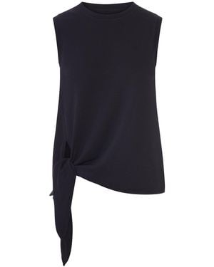 JW Anderson J.W.Anderson Cotton Tank Top With Knotted Hem - Blue