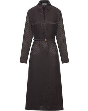 Fendi Abito in seta ff jacquard - Nero