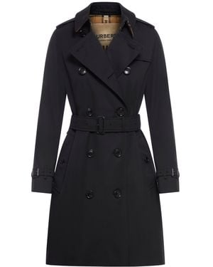 Burberry Heritage Kensington Medium Trench Coat - Black