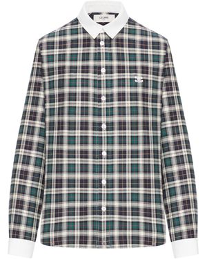 Celine Camicia in cotone con logo triomphe - Verde