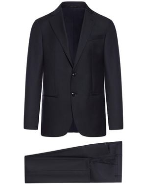 Giorgio Armani Tailored Wool And Cashmere Suit - Blue