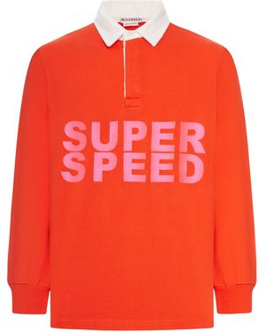 JW Anderson J.W.Anderson "Super Speed" Rugby Polo Top - Orange