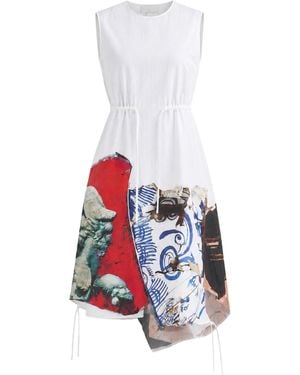 Prada Abito stampato in tela compact - Bianco