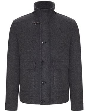 Fay Wool Bomber Jacket - Gray