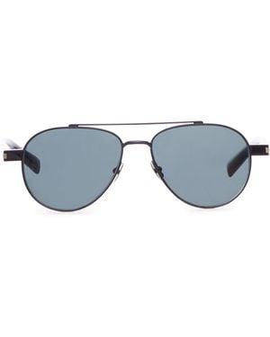 Saint Laurent Occhiali Da Sole Con Montatura Stile Pilota - Blu