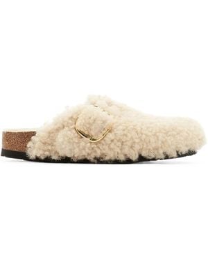Birkenstock Boston Big Buckle Shearling - White