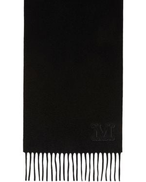 Max Mara Stola in cachemire con ricamo monogram - Nero