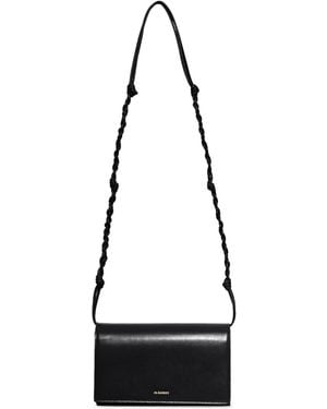 Jil Sander Tangle Wallet With Shoulder Strap - White