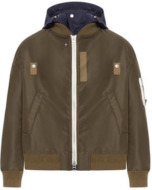 Sacai Technical Twill Bomber Jacket - Green