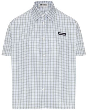 Miu Miu Check Poplin Shirt - Multicolour