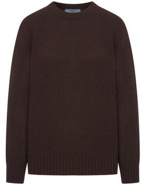 Prada Crew Neck Jumper - Brown