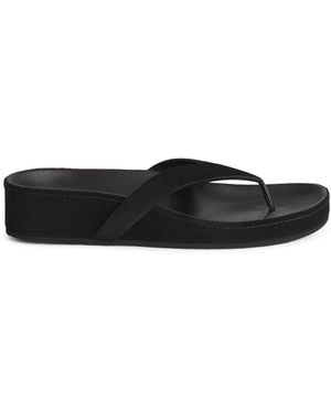 Phoebe Philo Round Leather Flip Flop - Black