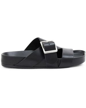 Loewe Slide Ease Buckle In Vegetable Tanned Calfskin - Black