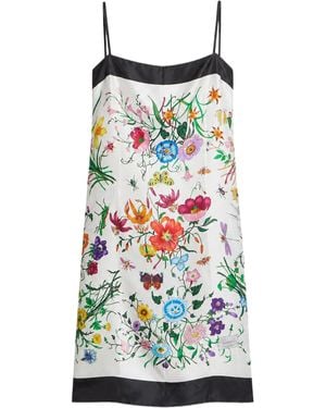 Gucci Abito in twill di seta stampata - Bianco