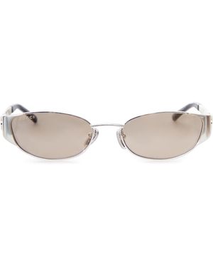 Gucci Occhiali da sole ovali in tonalita` argento - Neutro