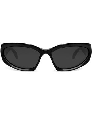 Balenciaga Occhiali da sole swift oval in nylon iniettato bio - Nero