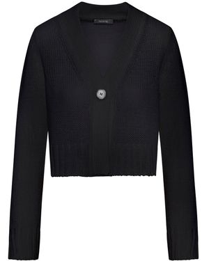 Nome Cardigan crop in cotone - Nero