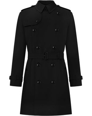 Burberry Kensington Heritage Mid-length Trench Coat - Black