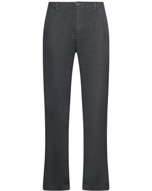 Transit Regular-Fit Linen Trousers - Grey