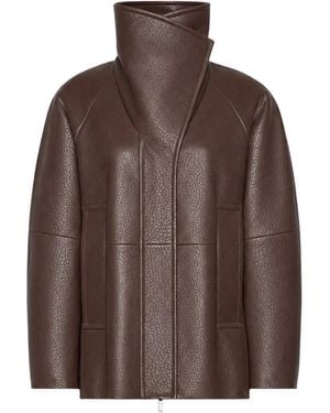 Sportmax Moka Leather Salaggio Jacket - Brown