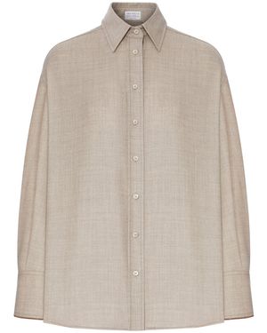 Brunello Cucinelli Classic Cashmere Shirt - Natural