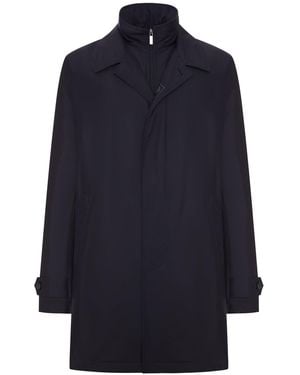 Fay Technical Poplin Morning Coat - Blue