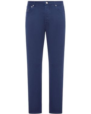 Brunello Cucinelli Five-Pocket Garment-Dyed Denim Pants - Blue