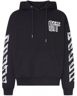 Off-White c/o Virgil Abloh Felpa con cappuccio e stampa arrow sketch - Blu
