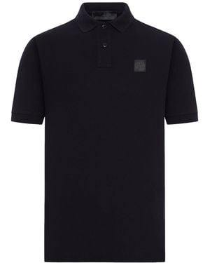 Stone Island Cotton Polo Shirt With Logo Patch - Black