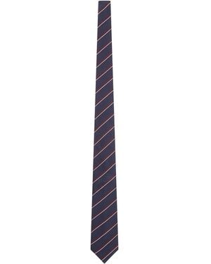 Giorgio Armani Silk Tie With Diagonal Stripes - White
