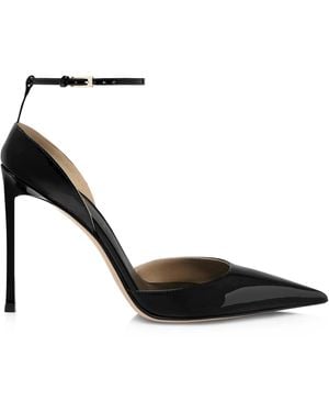 Tom Ford Vertigo Patent Leather Décolleté With Ankle Strap - Black