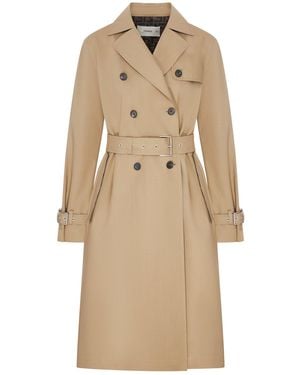 Fendi Trench coat beige con cintura - Neutro