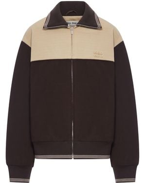 Miu Miu Zip-Up Sweatshirt - Black