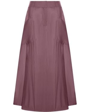 Transit Long Silk Blend Skirt - Purple