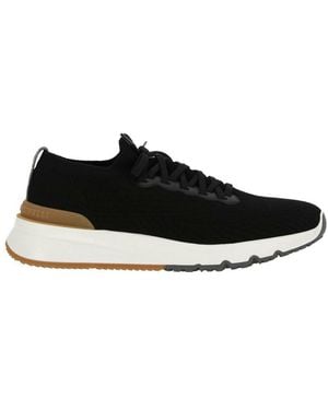 Brunello Cucinelli Knitted Low Top Trainers - Black
