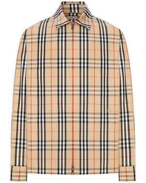 Burberry Overshirt in cotone e lino check - Multicolore