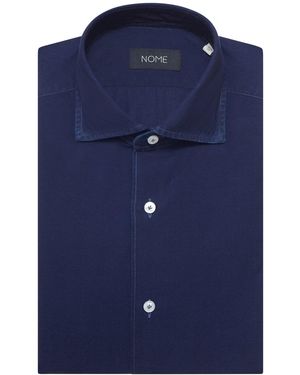 Nome Camicia in cotone - Blu
