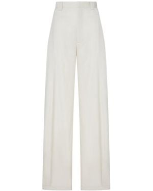 Phoebe Philo Silk Blend Chino Pants - White