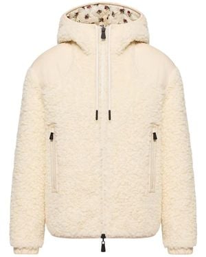 Moncler Felpa in teddy reversibile imbottita con cappuccio e zip - Neutro